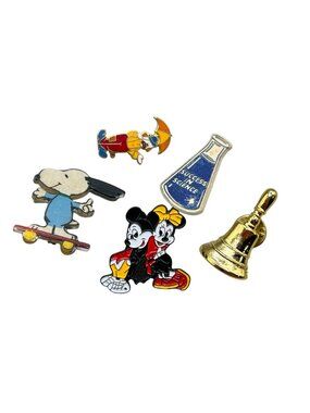 Vintage Small Lot Of Tack Pins Scatter Pins Lapel Pins Disney Snoopy Peanuts
